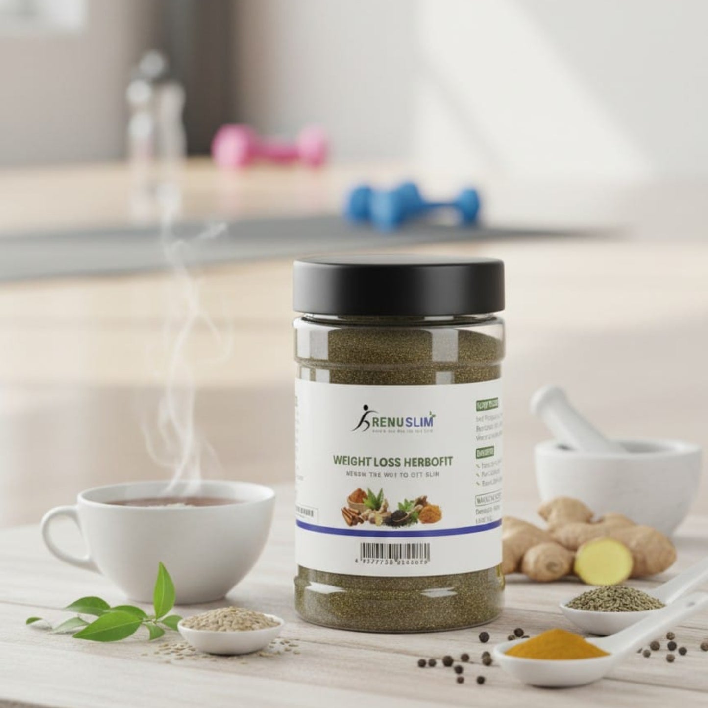 RenuSlim Herbofit Weight Loss Powder Bottle – 100% Herbal Slimming Supplement Made in Pakistan