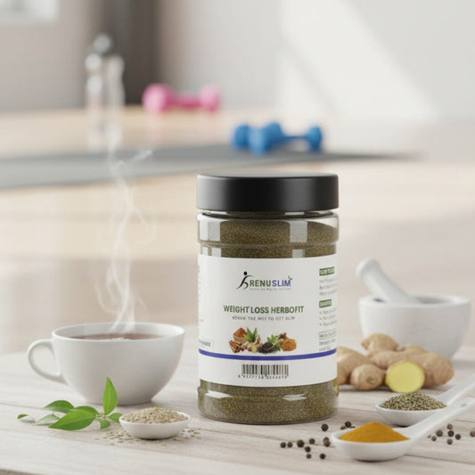 RenuSlim Herbofit Weight Loss Powder Bottle – 100% Herbal Slimming Supplement Made in Pakistan