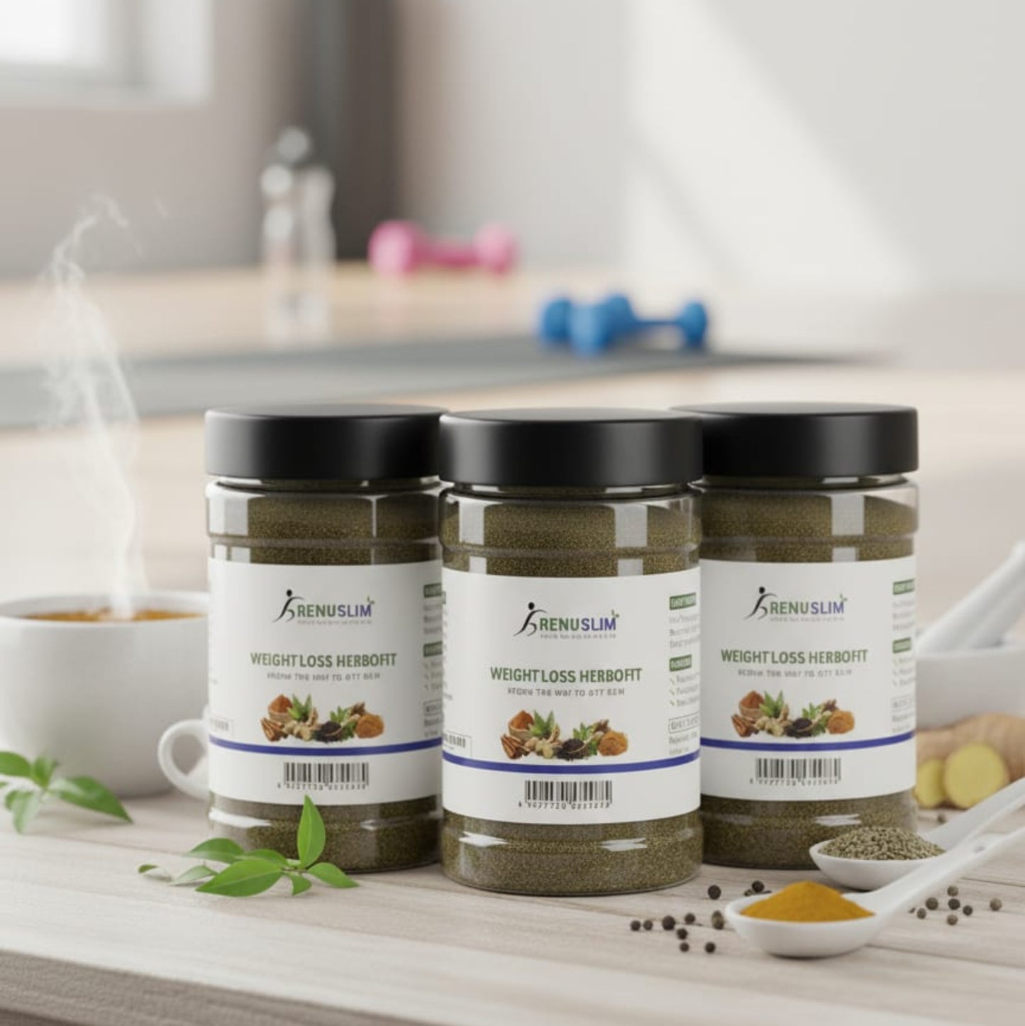 Three Bottles of RenuSlim Herbofit Herbal Weight Loss Powder – Effective and Safe Slimming Formula